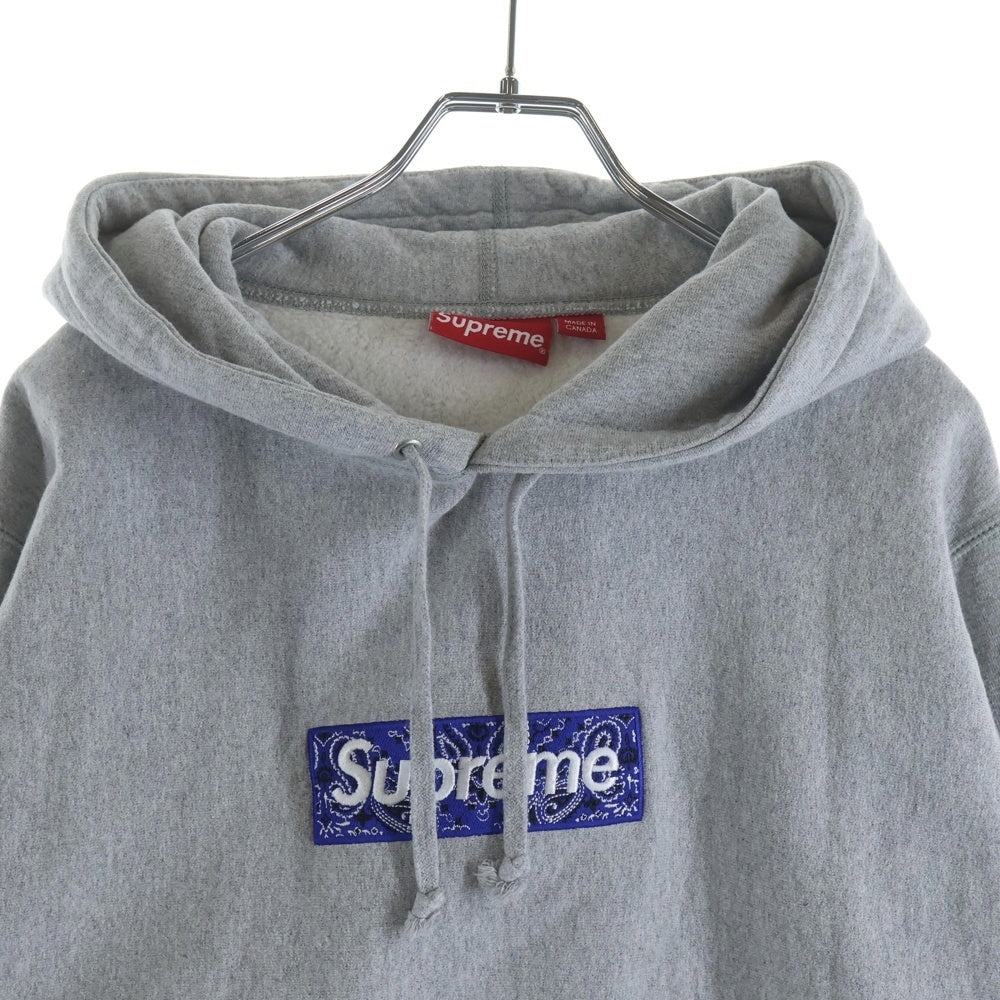 SUPREME(シュプリーム) 19AW Bandana Box Logo Hooded Sweatshirt バンダナボックスロゴプルオーバーパーカー グレー