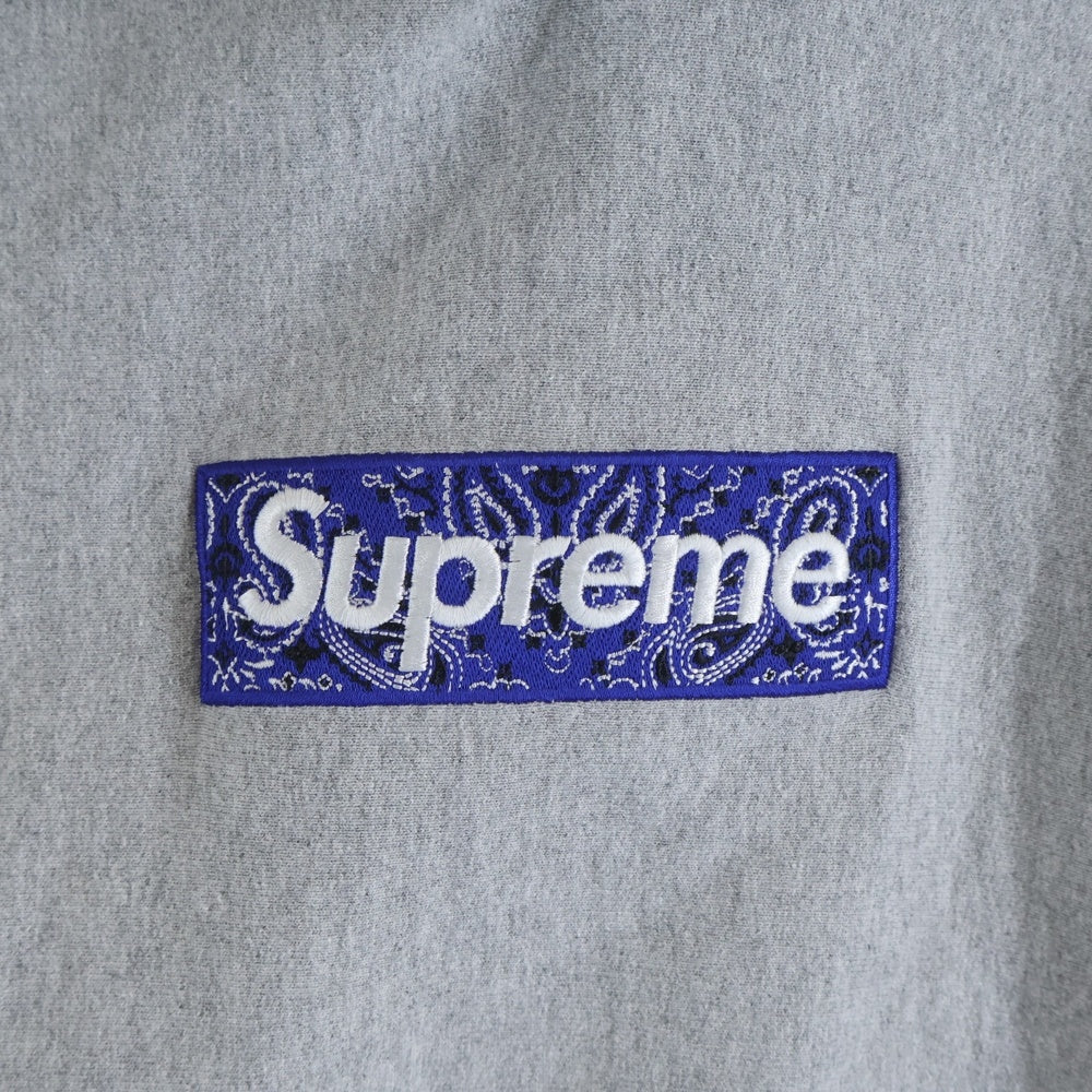 SUPREME(シュプリーム) 19AW Bandana Box Logo Hooded Sweatshirt バンダナボックスロゴプルオーバーパーカー グレー
