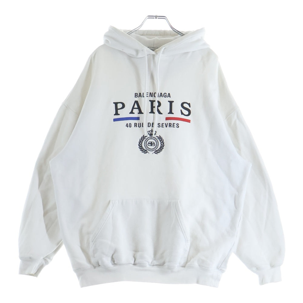 BALENCIAGA(バレンシアガ) 19AW PARIS パリス スウェットプルオーバーパーカー ホワイト 578135
