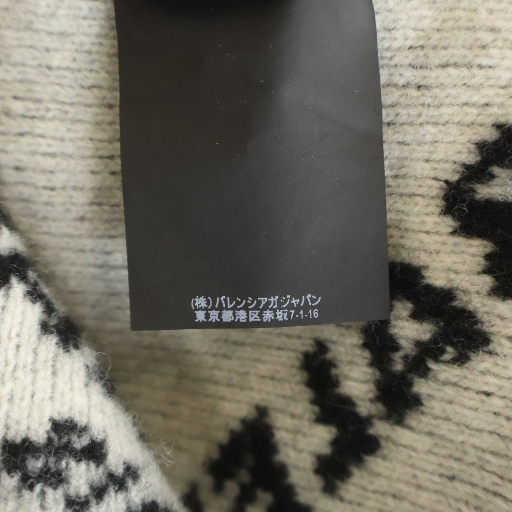 BALENCIAGA(バレンシアガ) 17AW オールオーバーロゴジャガード クルーネック ニットセーター ブラック 486964