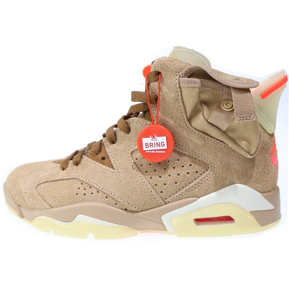 NIKE(ナイキ) ×TRAVIS SCOTT AIR JORDAN 6 RETRO SP BRITISH KAHKI トラヴィススコット エアジョーダン6 ブリティッシュ カーキ ハイカットスニーカー US6/24.0cm DH0690-200 レディース