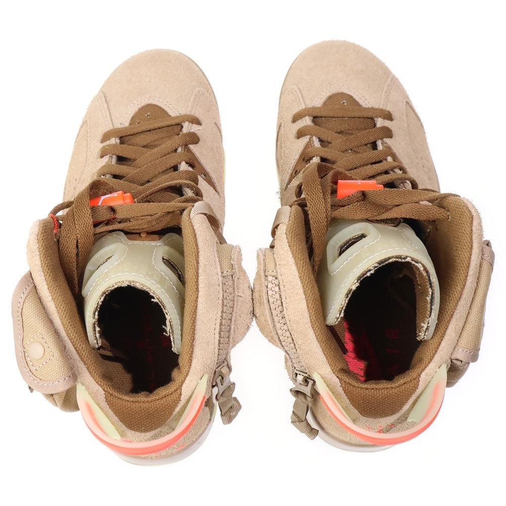 NIKE(ナイキ) ×TRAVIS SCOTT AIR JORDAN 6 RETRO SP BRITISH KAHKI トラヴィススコット エアジョーダン6 ブリティッシュ カーキ ハイカットスニーカー US6/24.0cm DH0690-200 レディース