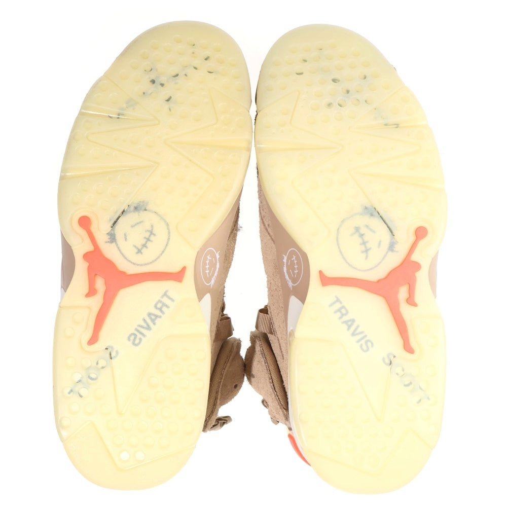 NIKE(ナイキ) ×TRAVIS SCOTT AIR JORDAN 6 RETRO SP BRITISH KAHKI トラヴィススコット エアジョーダン6 ブリティッシュ カーキ ハイカットスニーカー US6/24.0cm DH0690-200 レディース