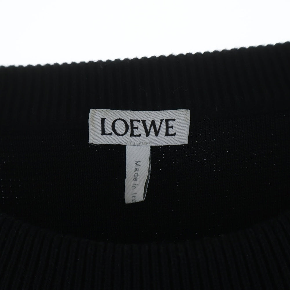 LOEWE(ロエベ) 24AW ANAGRAM POCKET SWEATER アナグラムロゴ クルーネック コットン ニット セーター ブラック H526Y14KDK
