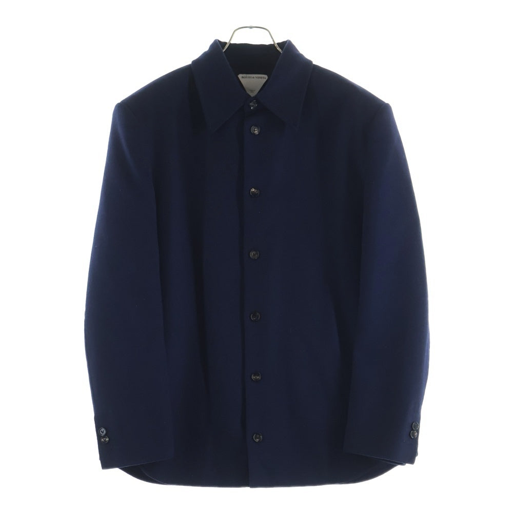 BOTTEGA VENETA(ボッテガヴェネタ) ウール フランネル ブルゾン シャツジャケット ネイビー 716972 V2CA0