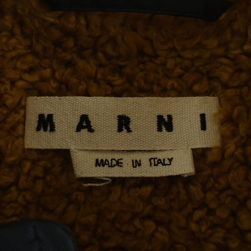 MARNI(マルニ) 18AW ボア ボンバージャケット ブルゾン ブラック/ブラウン JUMU0005LQ S49437