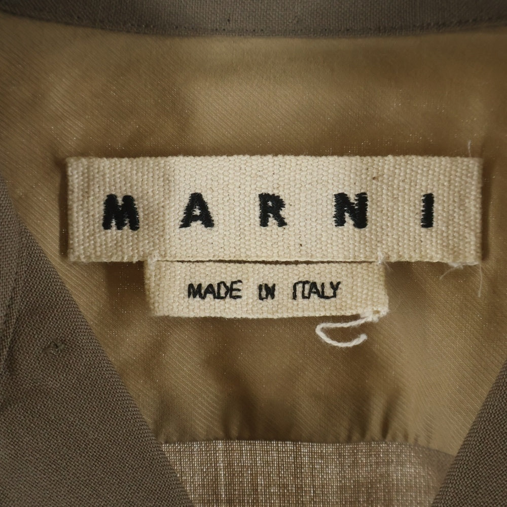 MARNI(マルニ) 21AW トロピカルウール オープンカラー 長袖シャツ ブラウン CUMU0138A0 S45455
