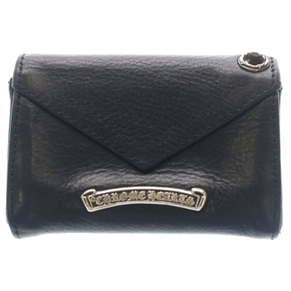 CHROME HEARTS(クロムハーツ) TINY WALLET タイニーレザーウォレット CHプラスボタン 財布 ブラック BCA372