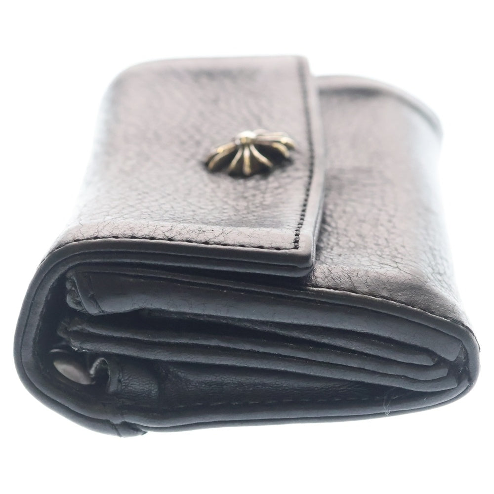 CHROME HEARTS(クロムハーツ) TINY WALLET タイニーレザーウォレット CHプラスボタン 財布 ブラック BCA372