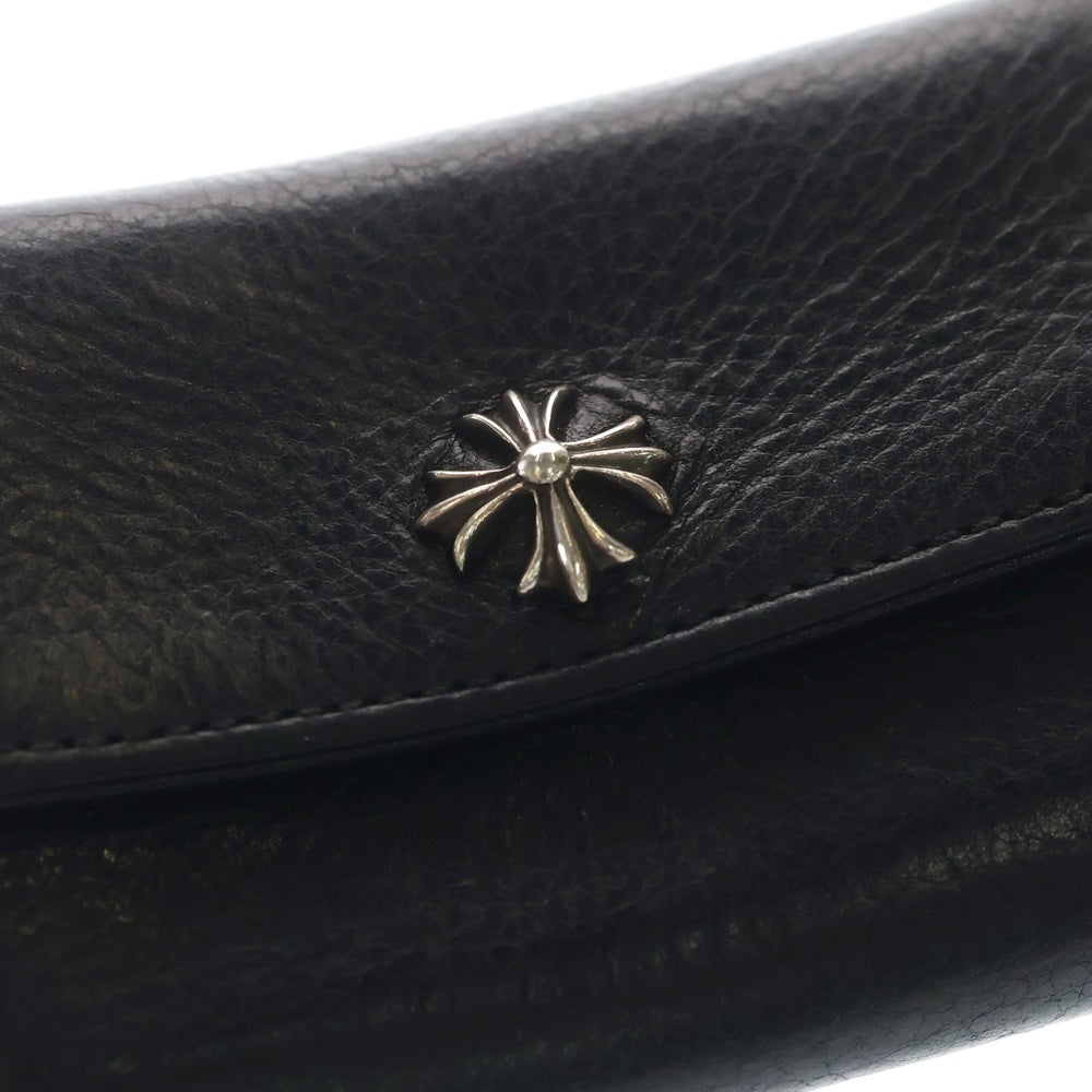 CHROME HEARTS(クロムハーツ) TINY WALLET タイニーレザーウォレット CHプラスボタン 財布 ブラック BCA372