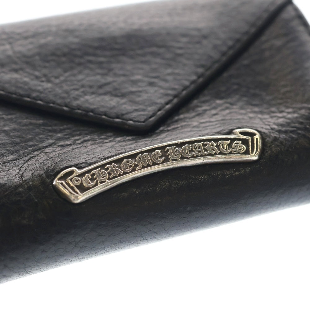 CHROME HEARTS(クロムハーツ) TINY WALLET タイニーレザーウォレット CHプラスボタン 財布 ブラック BCA372