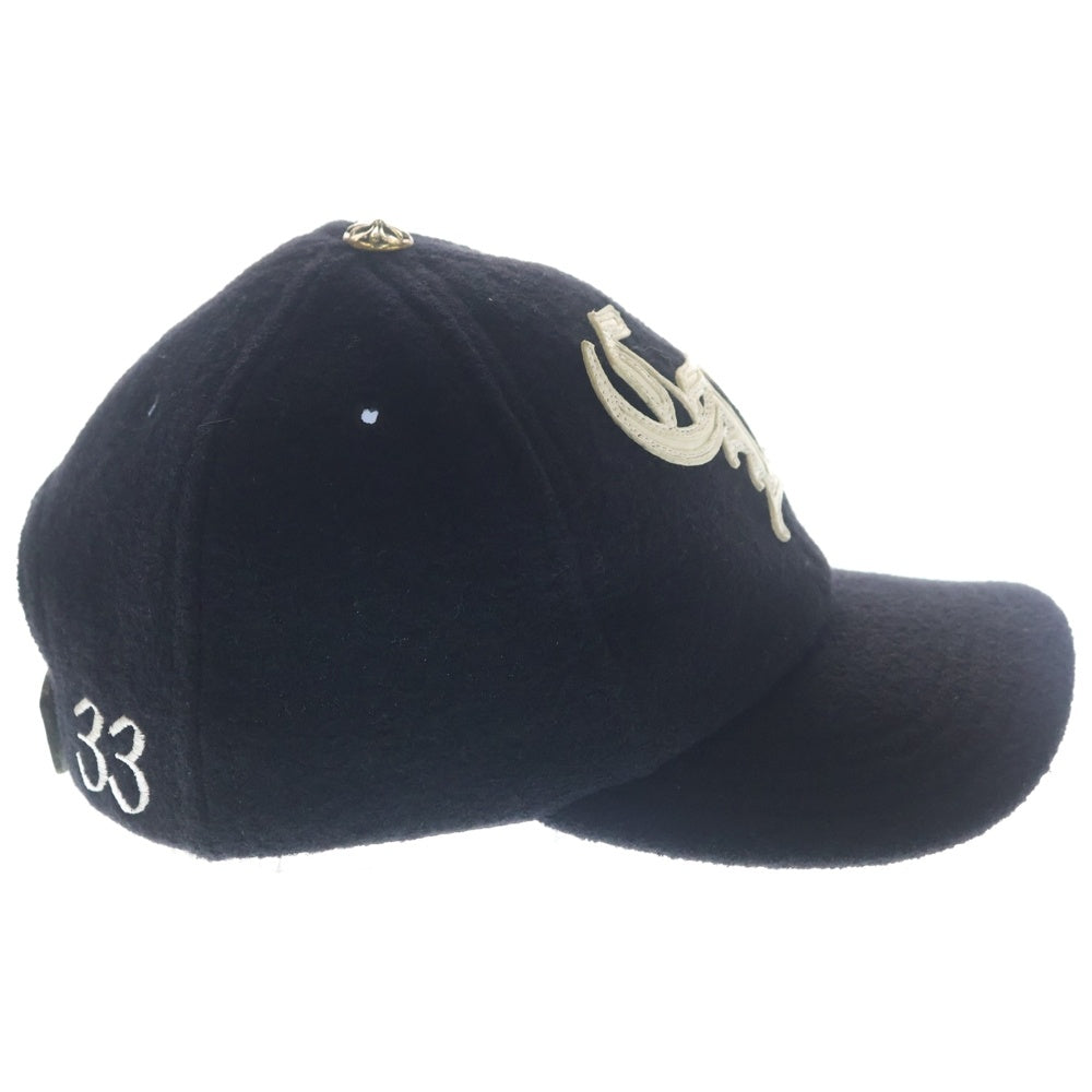 CHROME HEARTS(クロムハーツ) CH PATCH WOOL TRUCKER CAP レザーパッチ ウール トラッカーキャップ 帽子 ブラック/シルバー