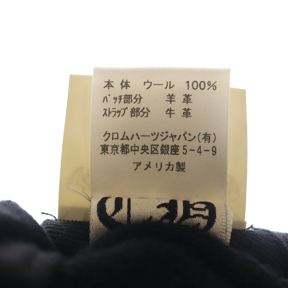CHROME HEARTS(クロムハーツ) CH PATCH WOOL TRUCKER CAP レザーパッチ ウール トラッカーキャップ 帽子 ブラック/シルバー