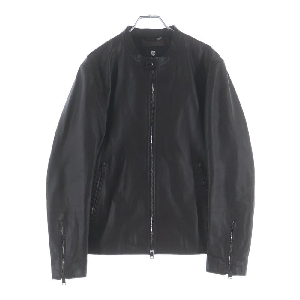 BLACK LABEL CRESTBRIDGE(ブラックレーベルクレストブリッジ) カウレザー ジップアップ シングル ライダースジャケット ブラック 51F01-401-54