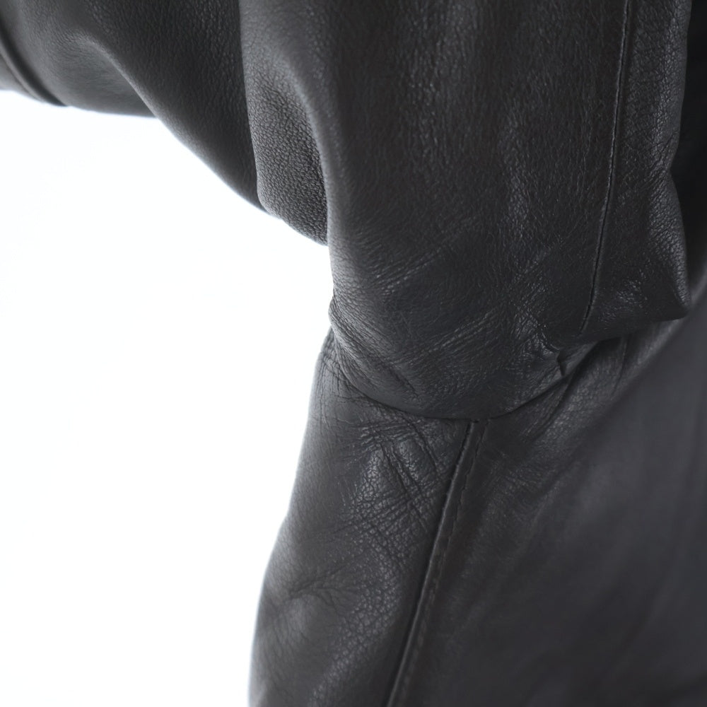 BLACK LABEL CRESTBRIDGE(ブラックレーベルクレストブリッジ) カウレザー ジップアップ シングル ライダースジャケット ブラック 51F01-401-54