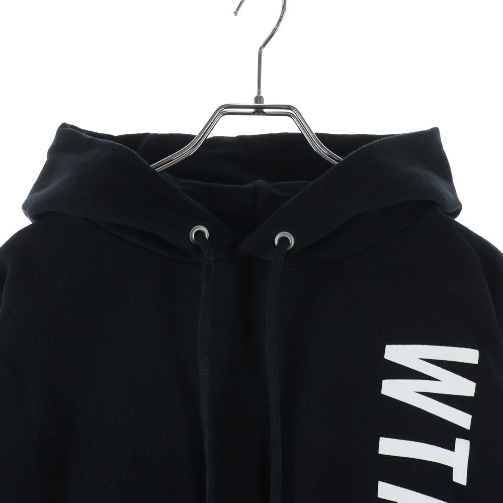 WTAPS(ダブルタップス) 23AW SIGN/HOODY/COTTON サインロゴプリント スウェットプルオーバーパーカーブラック 232ATDT-HPM01S