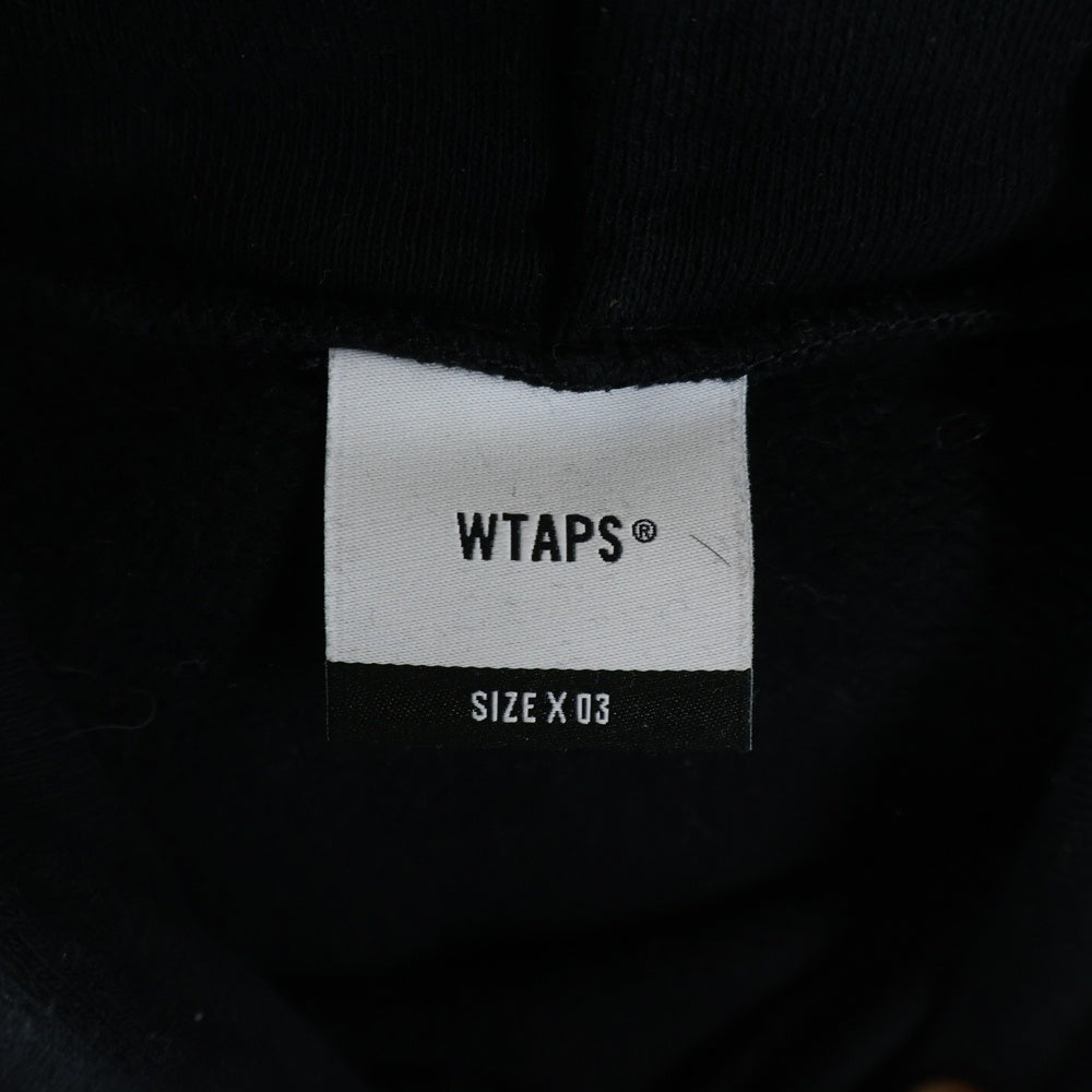 WTAPS(ダブルタップス) 23AW SIGN/HOODY/COTTON サインロゴプリント スウェットプルオーバーパーカーブラック 232ATDT-HPM01S