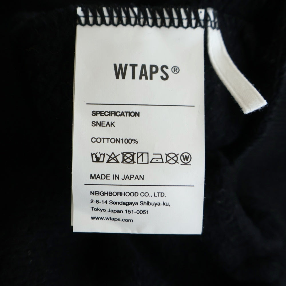 WTAPS(ダブルタップス) 23AW SIGN/HOODY/COTTON サインロゴプリント スウェットプルオーバーパーカーブラック 232ATDT-HPM01S