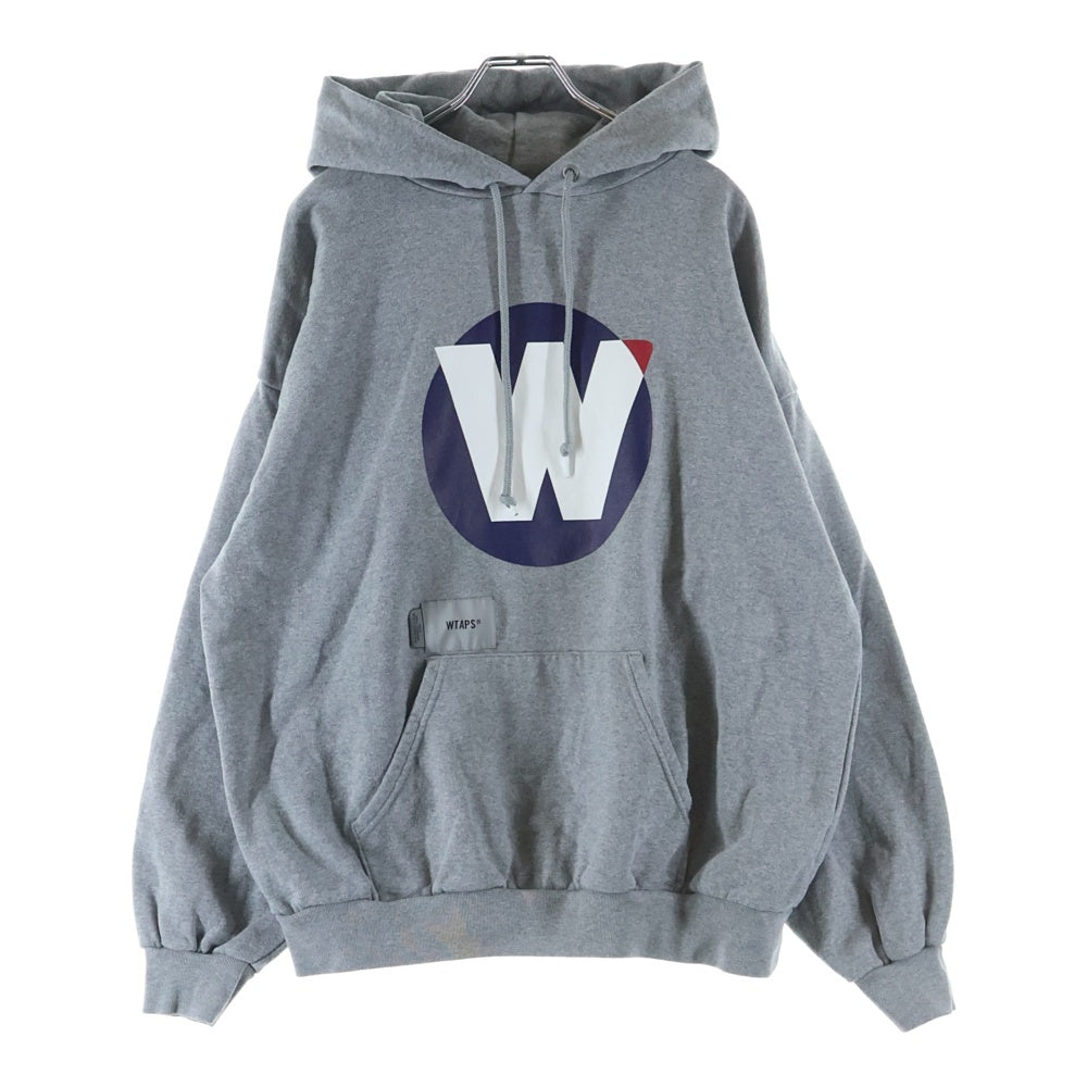 WTAPS(ダブルタップス) 24AW TNNL / HOODY / COTTON Wプリント スウェット プルオーバーパーカー グレー 242ATDDT-HPM03S