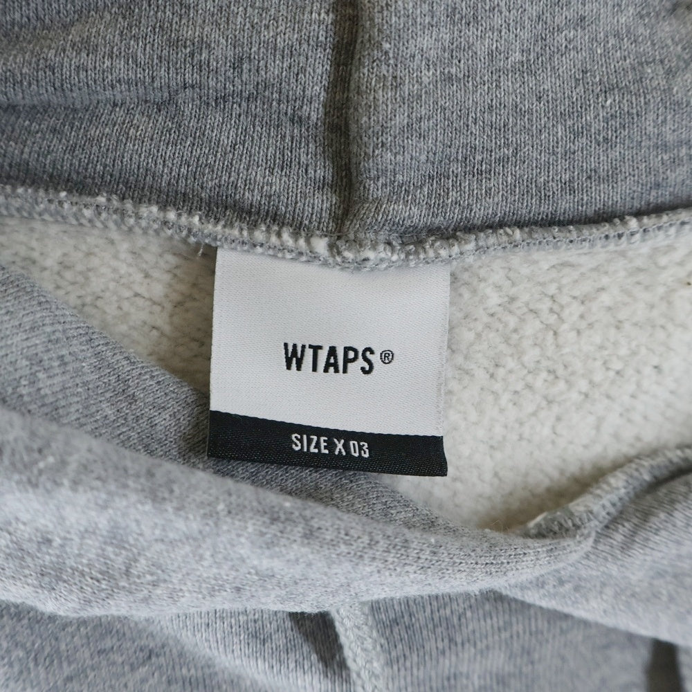 WTAPS(ダブルタップス) 24AW TNNL / HOODY / COTTON Wプリント スウェット プルオーバーパーカー グレー 242ATDDT-HPM03S