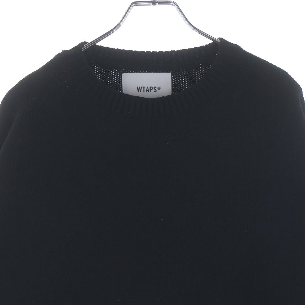 WTAPS(ダブルタップス) 23SS CN02 クルーネック ニットセーター ブラック 232MADT-KNM05