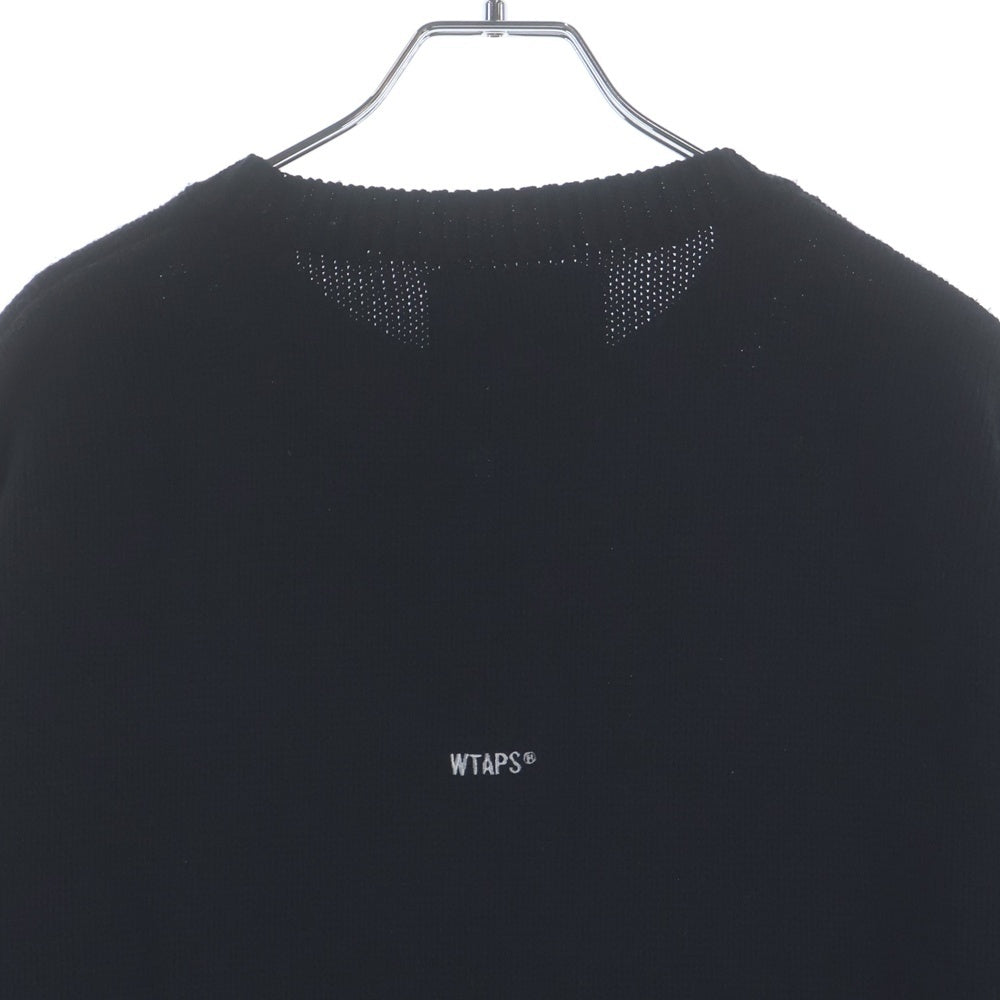 WTAPS(ダブルタップス) 23SS CN02 クルーネック ニットセーター ブラック 232MADT-KNM05