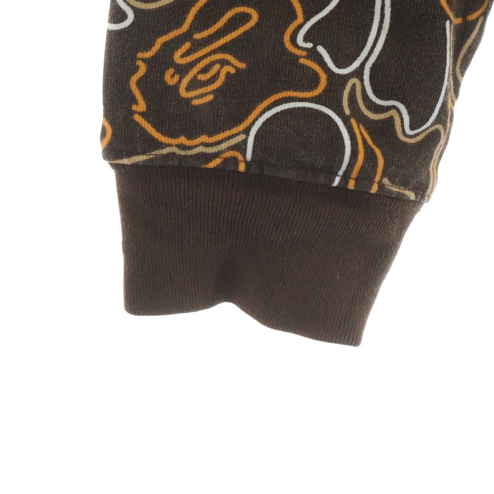 A BATHING APE(アベイシングエイプ) ネオンカモ リバーシブルスウェットパーカー ブラウン レディース