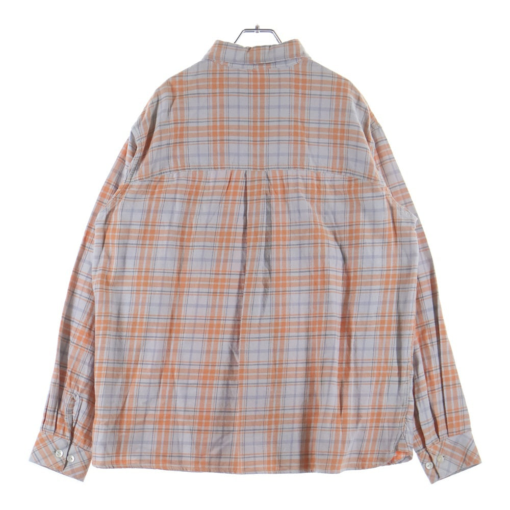 CHALLENGER(チャレンジャー) L/S CHECK SHIRT チェック柄 長袖シャツ オレンジ /グレー CLG-SH023-010