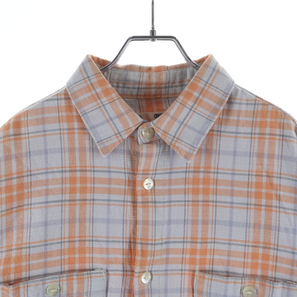 CHALLENGER(チャレンジャー) L/S CHECK SHIRT チェック柄 長袖シャツ オレンジ /グレー CLG-SH023-010