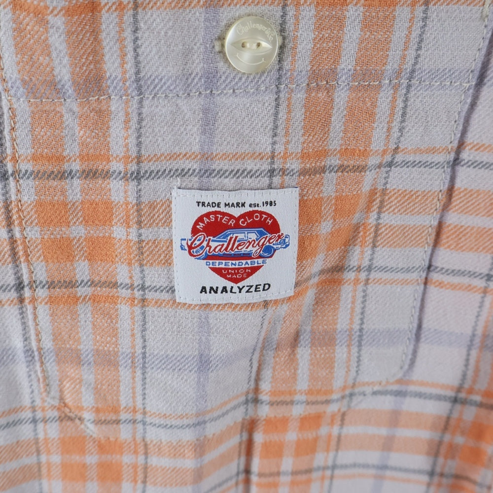 CHALLENGER(チャレンジャー) L/S CHECK SHIRT チェック柄 長袖シャツ オレンジ /グレー CLG-SH023-010
