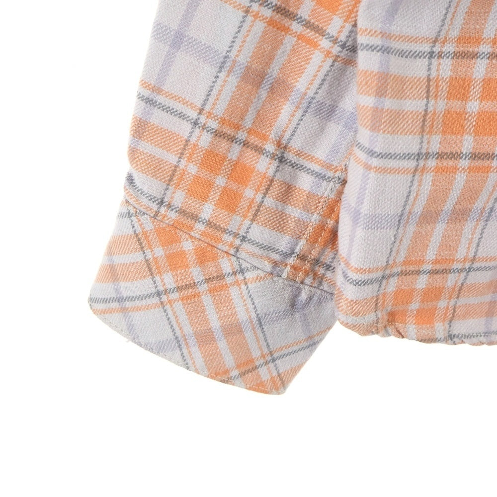 CHALLENGER(チャレンジャー) L/S CHECK SHIRT チェック柄 長袖シャツ オレンジ /グレー CLG-SH023-010