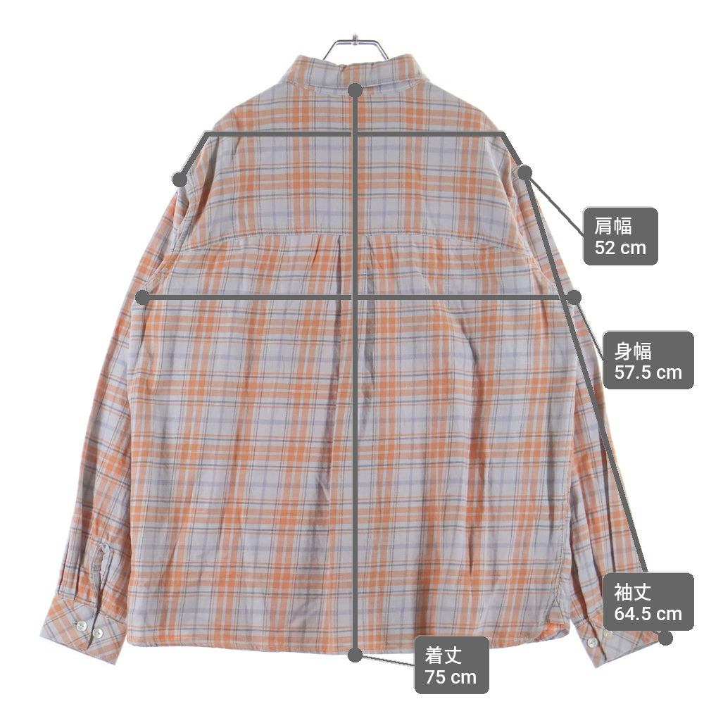CHALLENGER(チャレンジャー) L/S CHECK SHIRT チェック柄 長袖シャツ オレンジ /グレー CLG-SH023-010