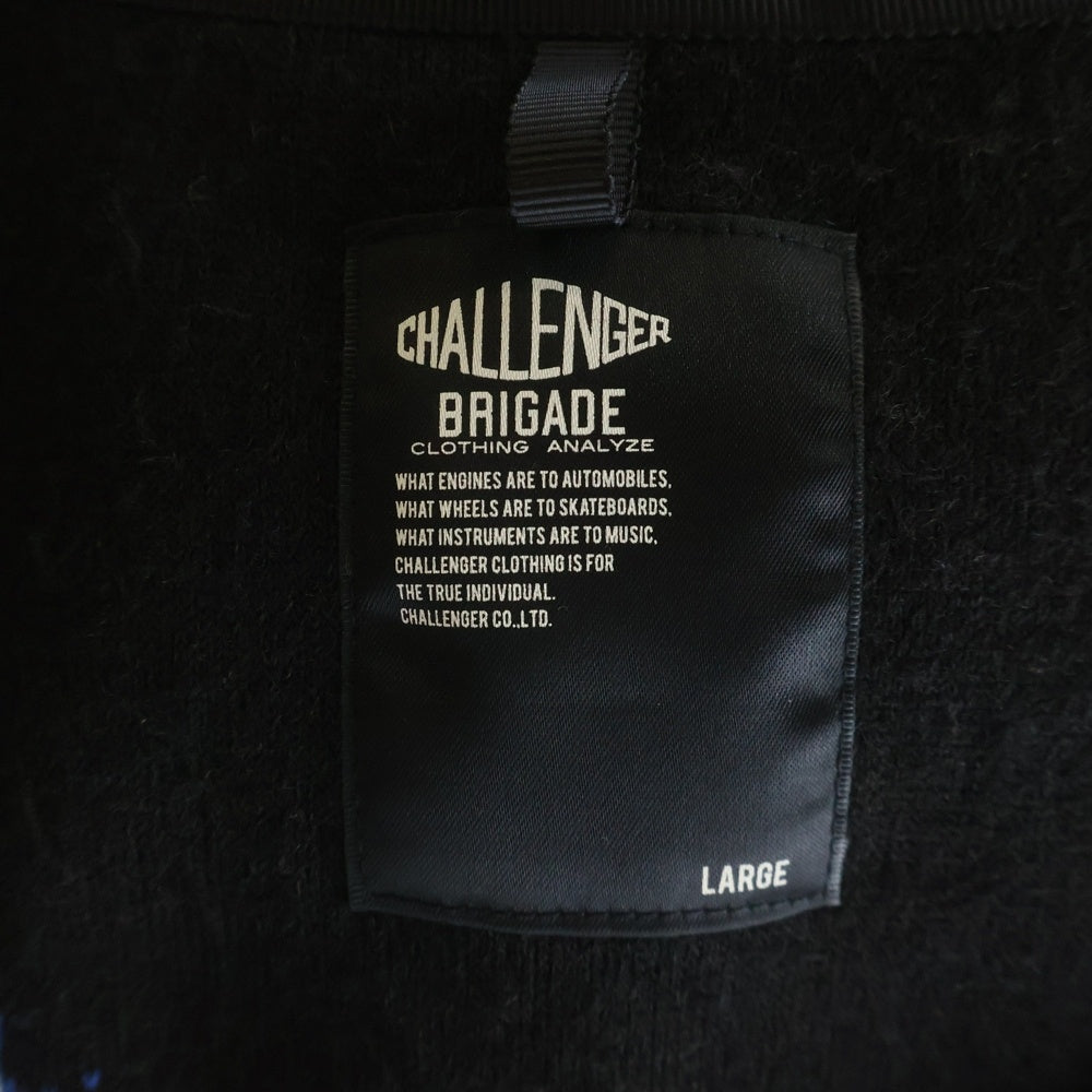 CHALLENGER(チャレンジャー) THUNDERBOLT BOA HOODIE サンダーボルトボアフーディー フリースジップアップパーカー ブラック CLG-JK 025-012