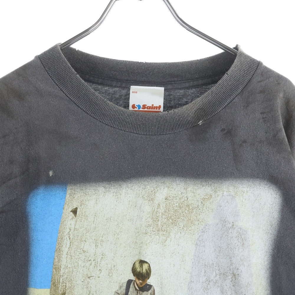 SAINT MICHAEL(セントマイケル) 25SS ×STAR WARS DARTHVADER SW_LS TEE スターウォーズ ダースベイダー プリント 長袖Tシャツ グレー SM-HR8-0000-C64