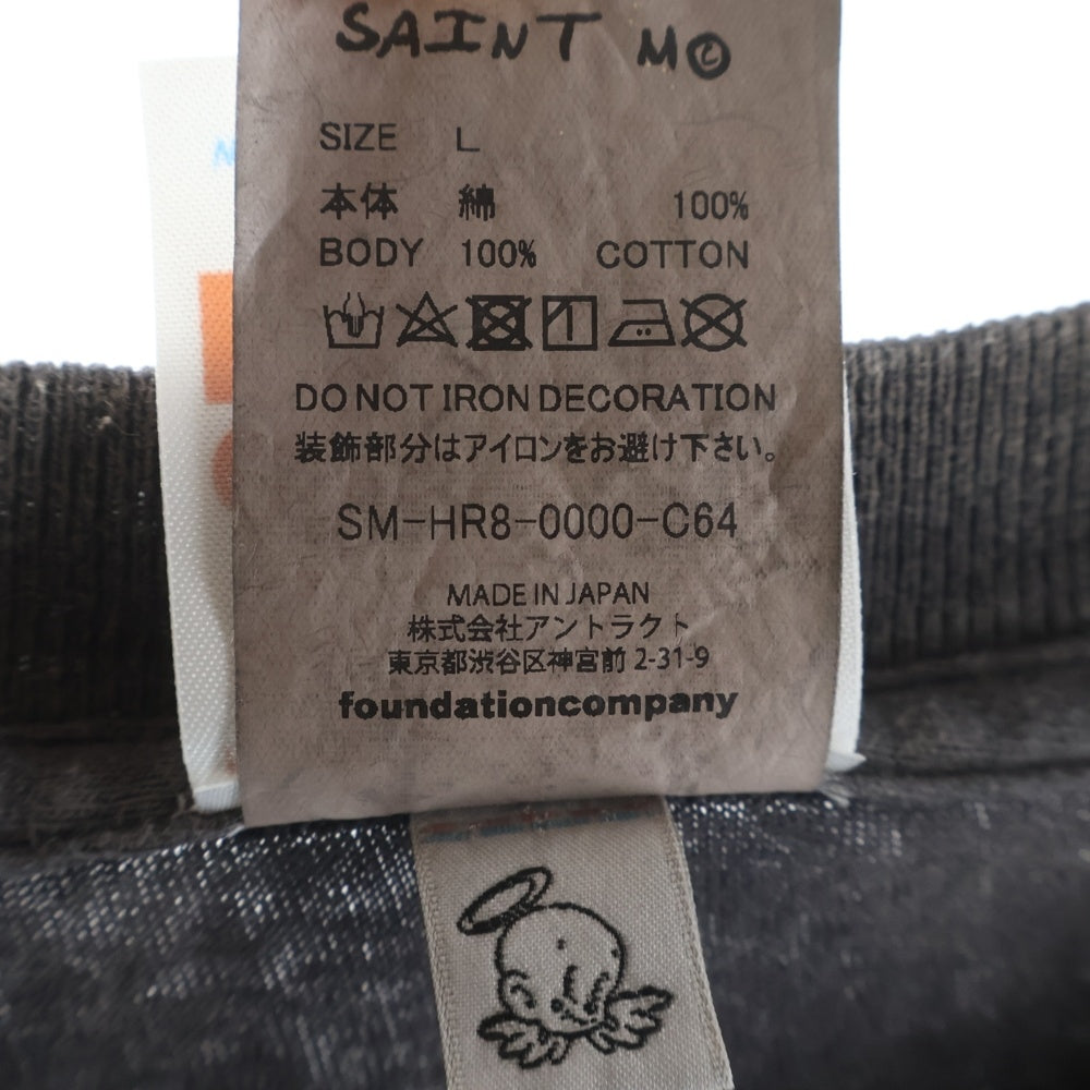SAINT MICHAEL(セントマイケル) 25SS ×STAR WARS DARTHVADER SW_LS TEE スターウォーズ ダースベイダー プリント 長袖Tシャツ グレー SM-HR8-0000-C64