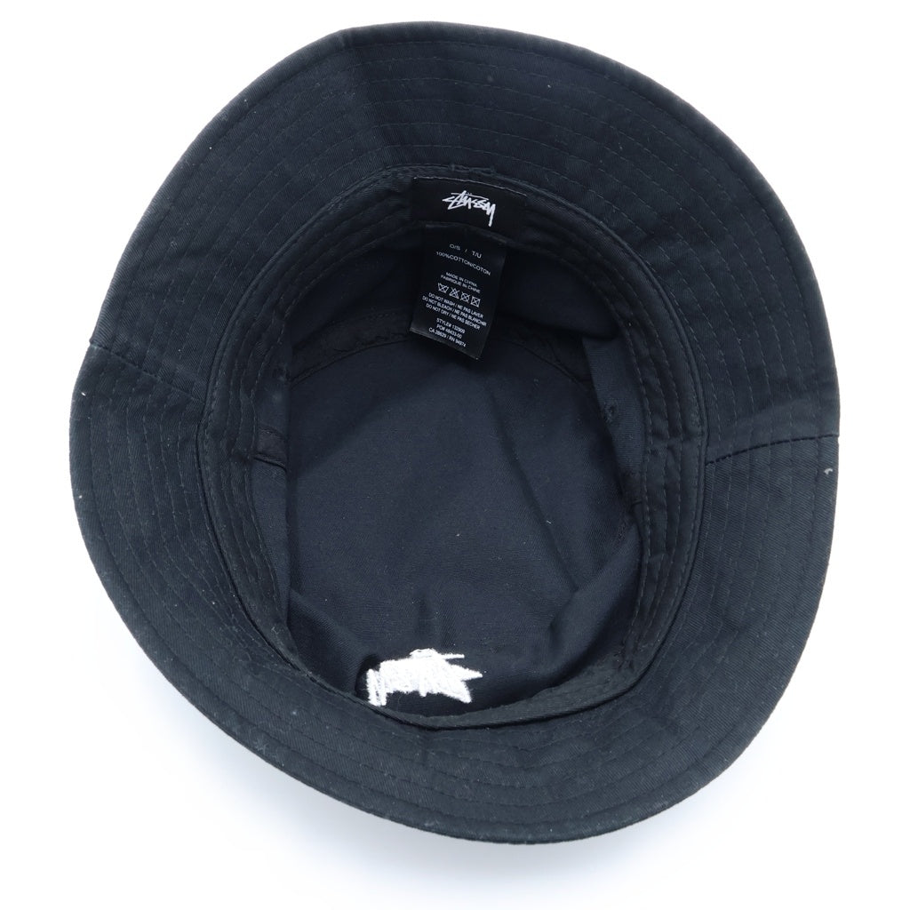 STUSSY(ステューシー) Logo Crusher Hat ロゴ クラッシャーハット バケットハット 帽子 ブラック