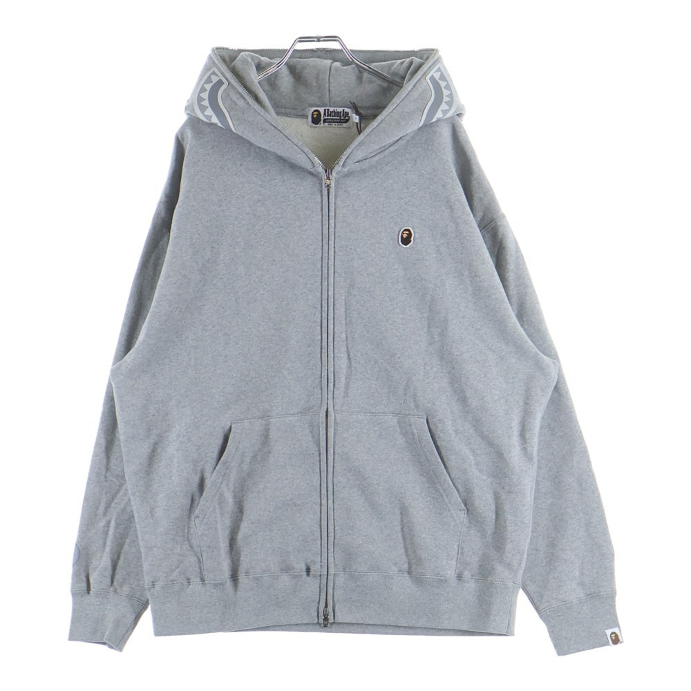 A BATHING APE(アベイシングエイプ) Shark Zip Parka シャーク フルジップ スウェットパーカー グレー 001ZPK801305M