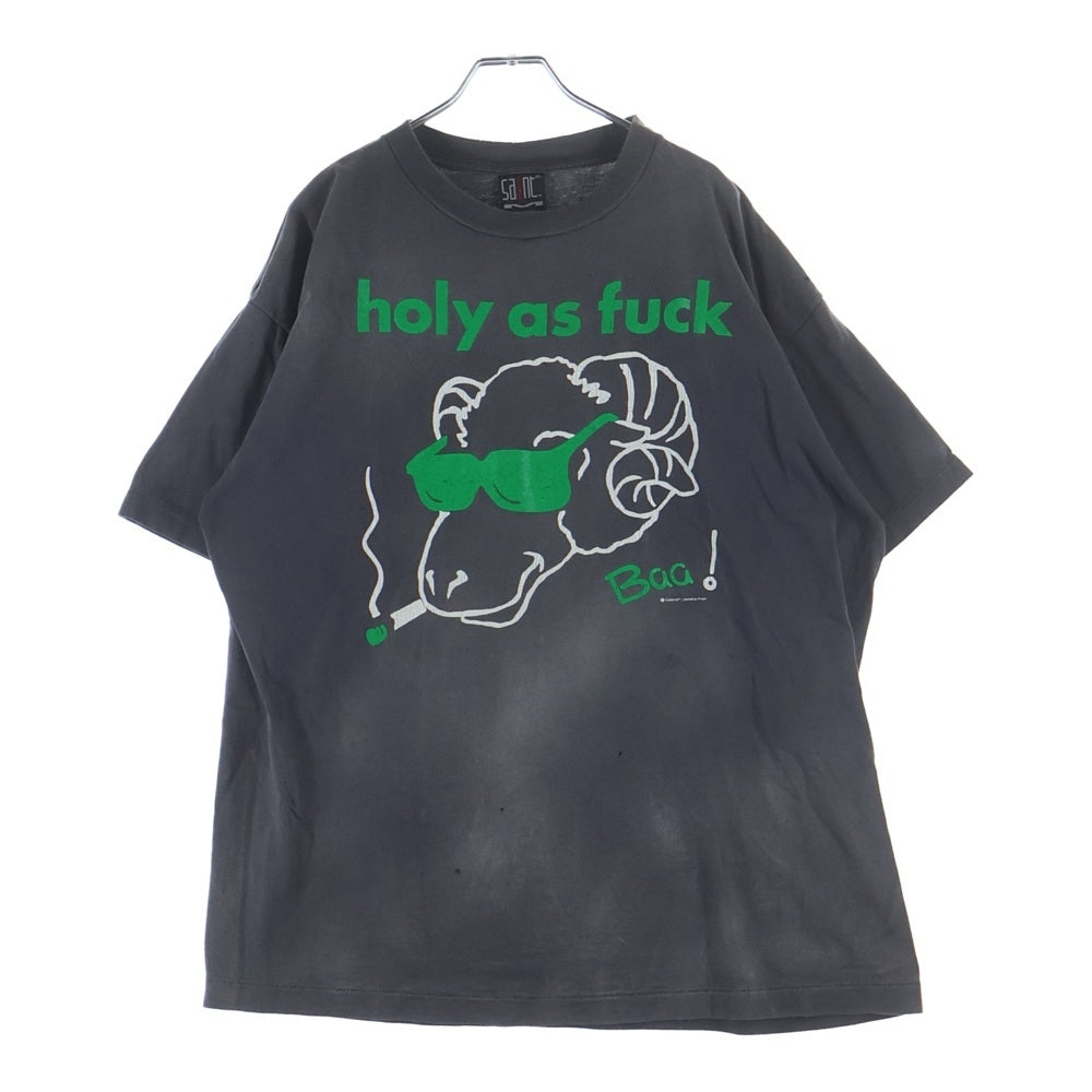 SAINT MICHAEL(セントマイケル) 24SS BAA_SS TEE ヴィンテージ加工 半袖Tシャツ チャコールグレー SM-YS8-0000-005
