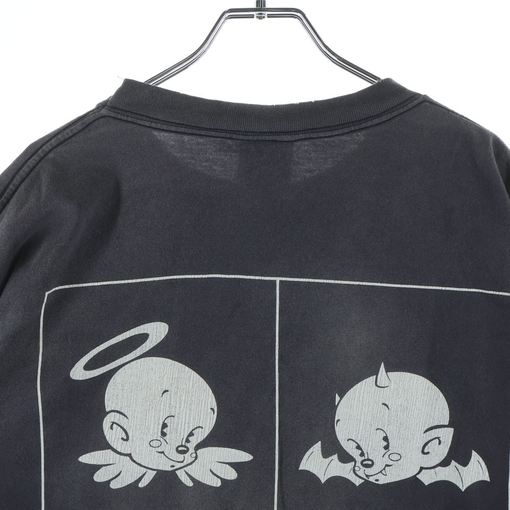 SAINT MICHAEL(セントマイケル) 24SS BAA_SS TEE ヴィンテージ加工 半袖Tシャツ チャコールグレー SM-YS8-0000-005