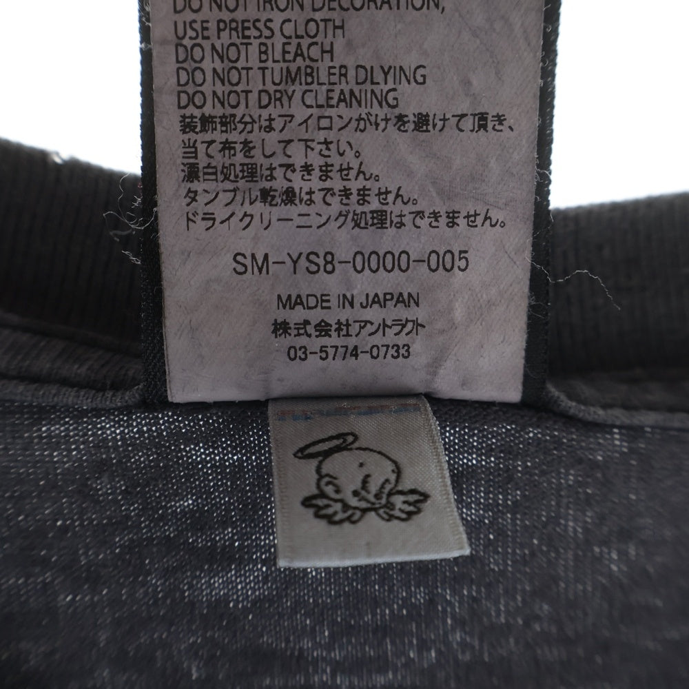 SAINT MICHAEL(セントマイケル) 24SS BAA_SS TEE ヴィンテージ加工 半袖Tシャツ チャコールグレー SM-YS8-0000-005