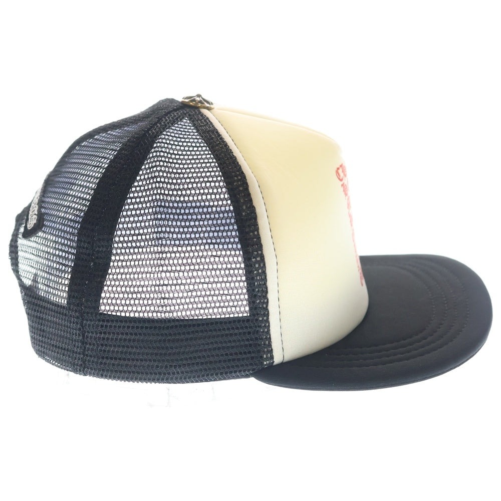 CHROME HEARTS(クロムハーツ) TRUCKER CAP トラッカーキャップ 英字プリントクロスボール付メッシュ帽子 ブラック/ホワイト