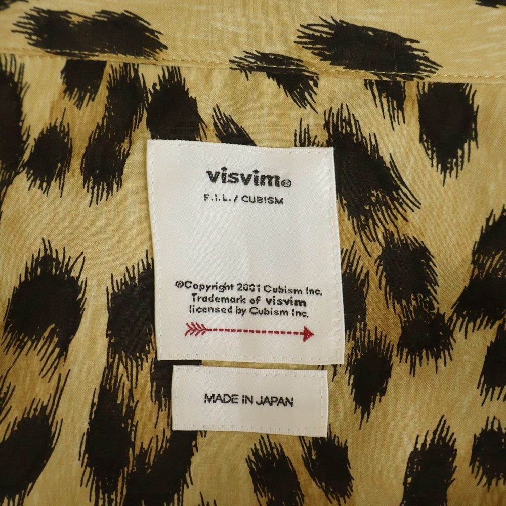 VISVIM(ヴィスヴィム) CABAN SHIRT S S LEOPARD Shirt シルク レオパード 半袖アロハシャツ ブラウン 0122205011018