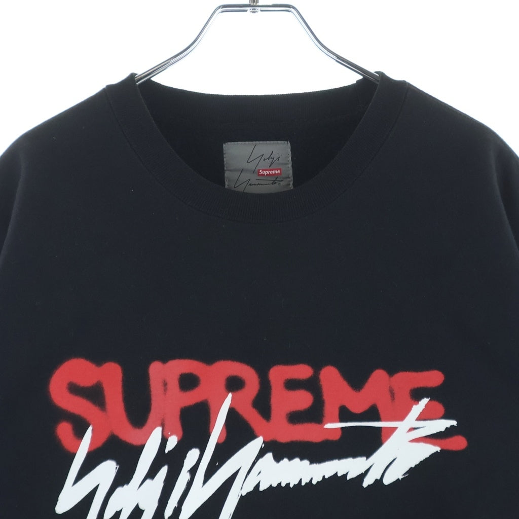 SUPREME(シュプリーム) 20AW ×Yohji Yamamoto Crewneck ヨウジヤマモト ロゴプリント クルーネック スウェットトレーナー ブラック