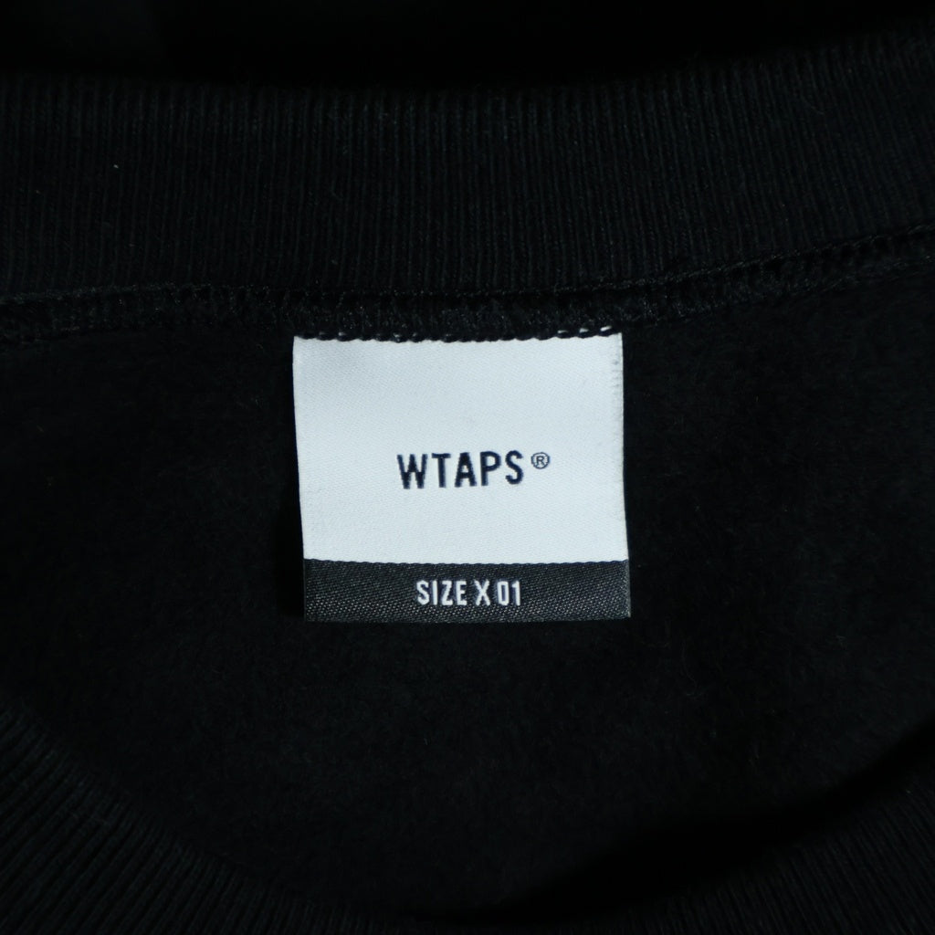 WTAPS(ダブルタップス) 22AW SNEAK CREW NECK LS SWEATSHIRT ロゴプリント スウェット トレーナー ブラック 222ATDT-CPM01S