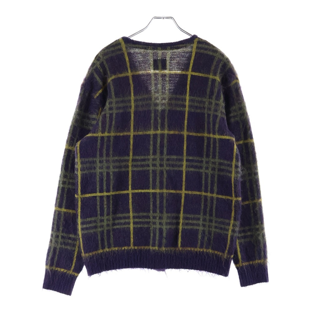 Needles(ニードルス) 20AW Mohair Cardigan モヘア混 チェック カーディガン パープル HM272