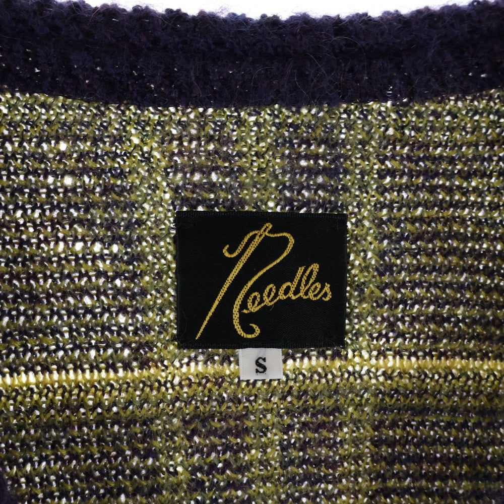 Needles(ニードルス) 20AW Mohair Cardigan モヘア混 チェック カーディガン パープル HM272