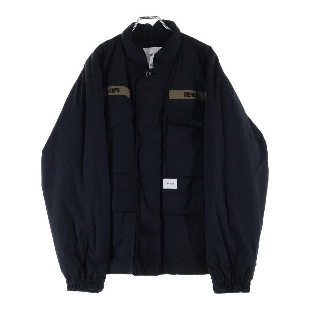 WTAPS(ダブルタップス) 19AW MC/JACKET.COPO.TAFFETA コットン ポリエステル タフタ ミリタリー 中綿 ジャケット ブラック 192WVDT-JKM04