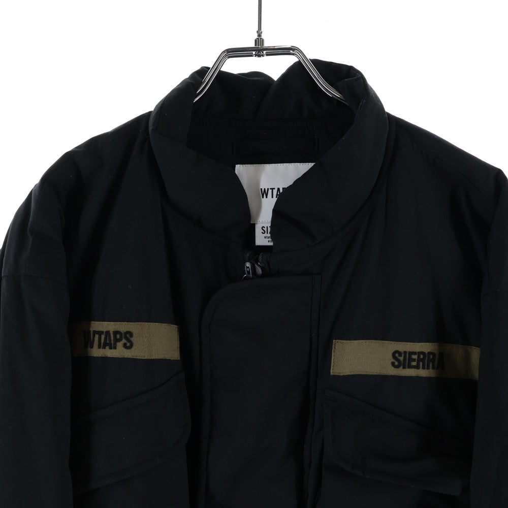 WTAPS(ダブルタップス) 19AW MC/JACKET.COPO.TAFFETA コットン ポリエステル タフタ ミリタリー 中綿 ジャケット ブラック 192WVDT-JKM04