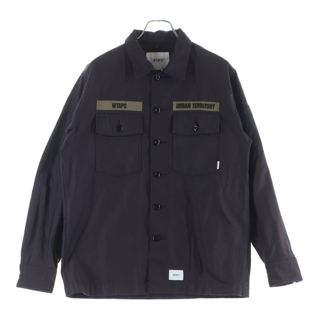 WTAPS(ダブルタップス) 20AW BUDS/LS/COTTON. SATIN バッツ コットンサテン ミリタリー 長袖シャツ ブラック 202BRDT-SHM01