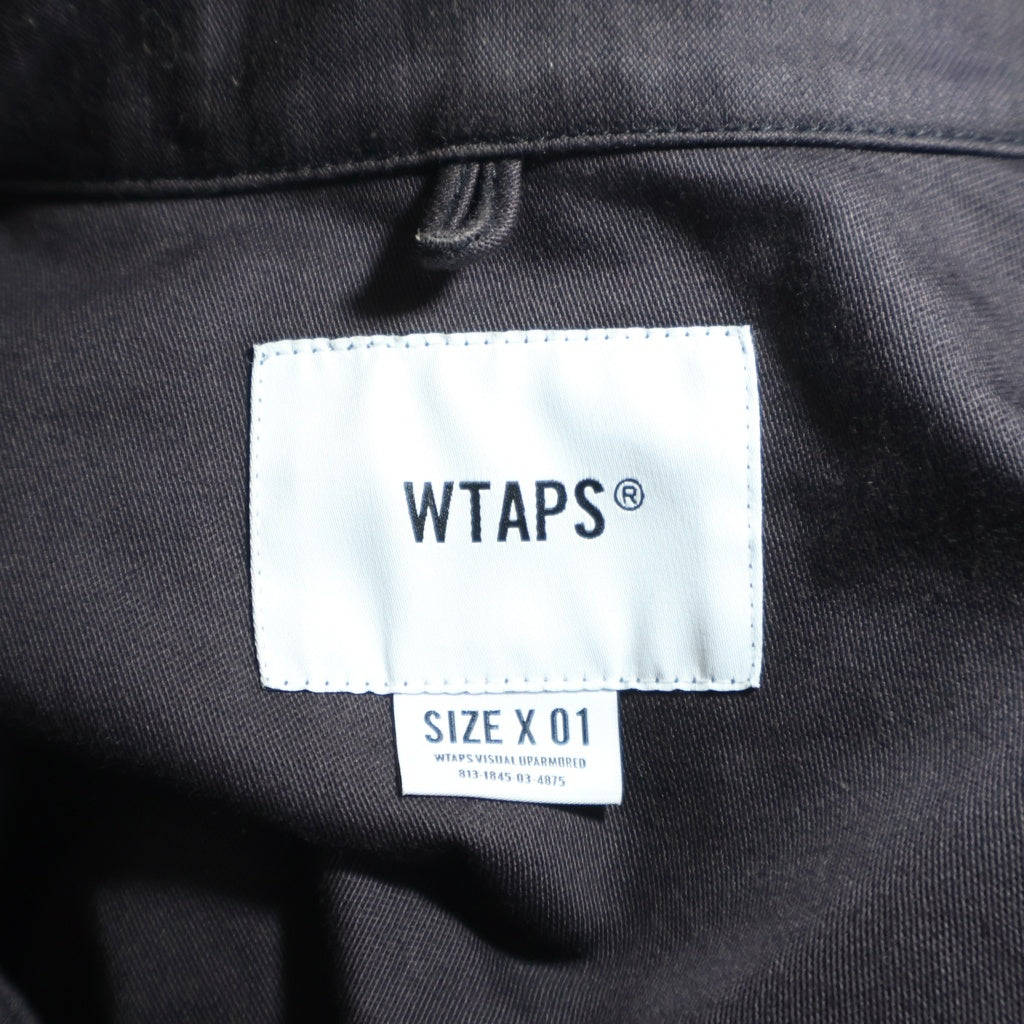WTAPS(ダブルタップス) 20AW BUDS/LS/COTTON. SATIN バッツ コットンサテン ミリタリー 長袖シャツ ブラック 202BRDT-SHM01